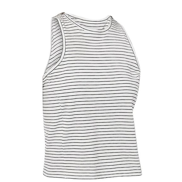 FRAME Le High Racer Striped Tank in Blanc Multi - Picture 9 of 9